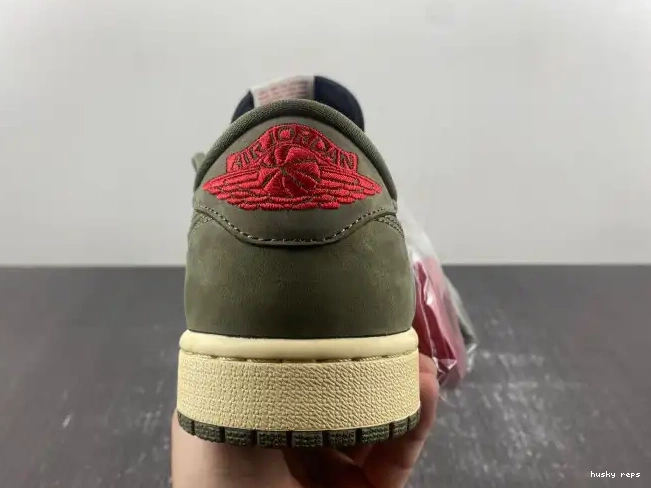 Rep Husky 'BLACK SP AIR SCOTT LOW 1 TRAVIS OLIVE' JORDAN X OG DM7866-002 0618